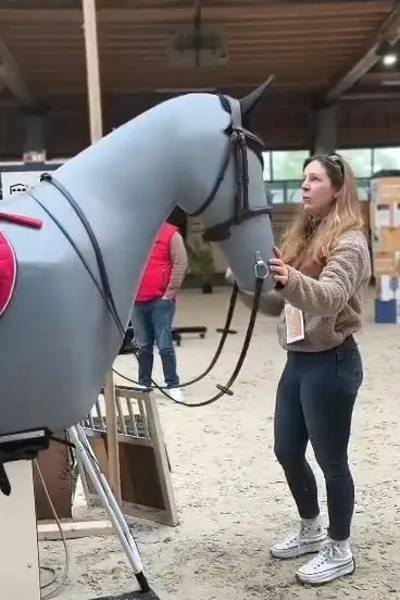 Mise en selle sur simulateur équestre